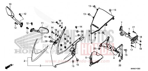 CARENA SUPERIORE CBR650RAK di 2019